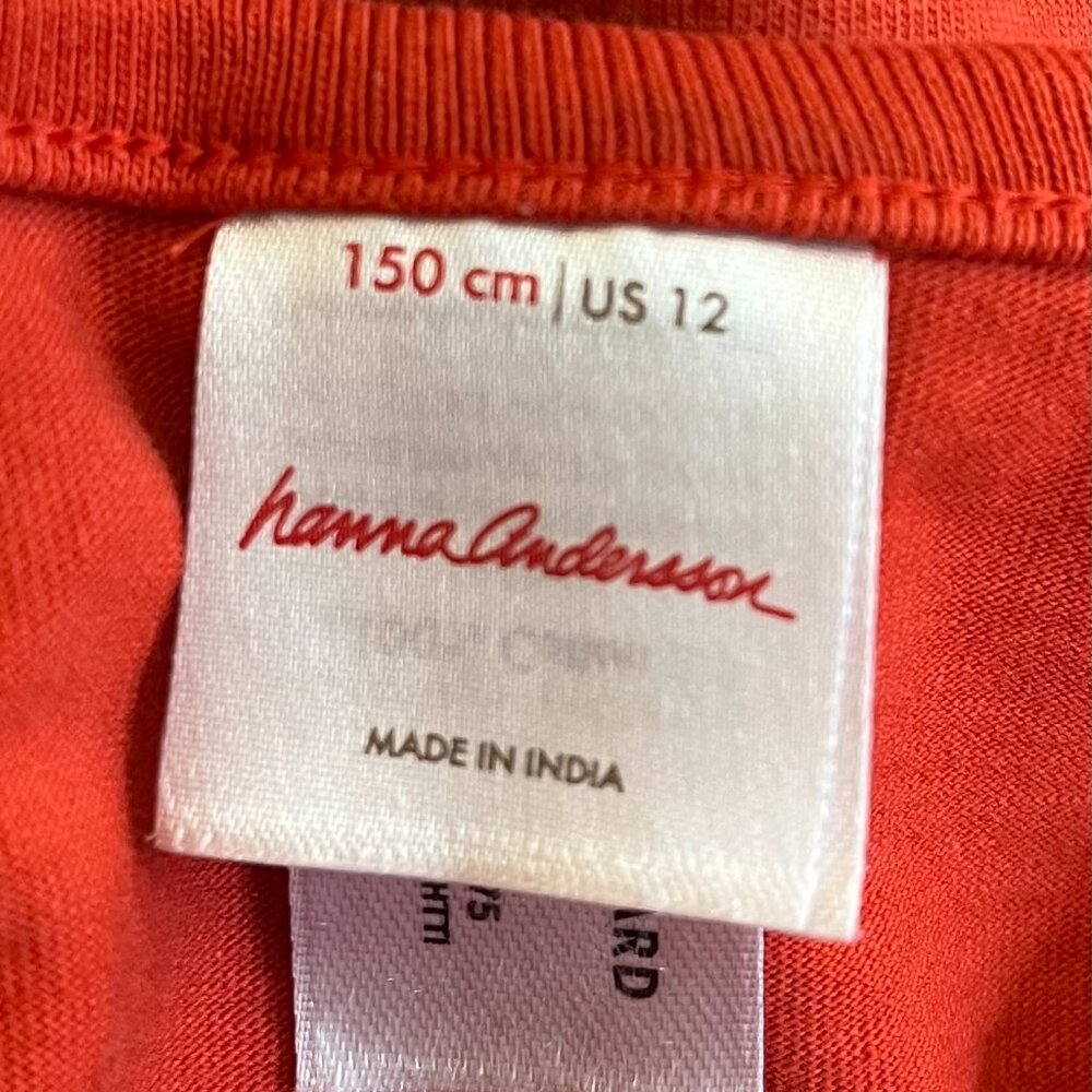 Hanna Andersson Solid Color Pocket Dress, Girls Size 12 - Picture 3 of 3